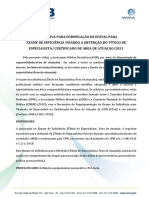 Normativa para Formulação de Edital para Exame de Suficiência - Título de Especialista e Área de Atuação - 2021