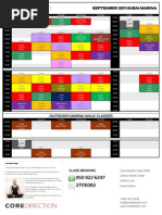 Core Studio Marina September 11 Timetable