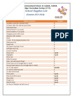 Grade 3 Supplies List