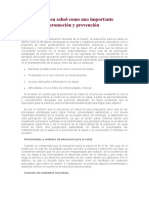 La Educación en Salud Como Una Importante Estrategia de Promoción y Prevención