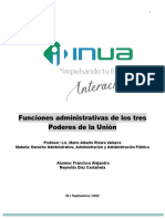 Funciones Administrativas de Los Tres Poderes de La Unión