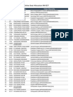 Online Seat Allocation INI-CET