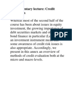 Supplementary Lecture: Credit Evaluation