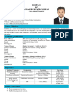 Resume of M Rakibuzzaman Khan