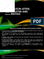 Cover Letter and CV