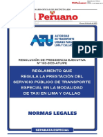 Reglamento Que Regula La Prestación Del Servicio Publico