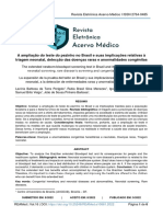 A Ampliação Do Teste Do Pezinho No Brasil e Suas Implicações Relativas À Triagem Neonatal, Detecção Das Doenças Raras e Anormalidades Congênitas