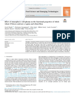 Effect of Atmospheric Cold Plasma On The Functiona