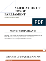 Disqualification of Members of Parliament