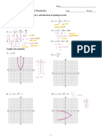 Graphing and Properties of Parabolas