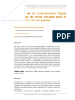 Estrategias de La Comunicación Digital en El Manejo de Redes Sociales para La Promoción de Microempresas