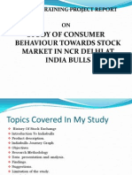 Study of Consumer Behaviour Towards Stock Market in NCR Delhi at India Bulls