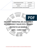 Informe Trimestral Del Sub Comité de SST - Las Bambas - (Abril - Junio) 2023