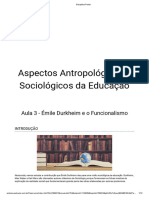 Emilie Durkheim e o Funcionalismo