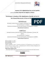 Evaluation de Performance de La Digitalisation Des Services Publics de La Direction Générale Des Impôts Au Maroc