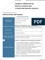 Examen (APEB1-15 - ) Actividad 2 Diferencie Los Antecedentes, Historia y Avances Que Corresponden A La Teoría Del Derecho Natural o Iusnaturalismo.