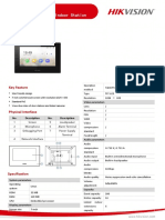 DS KH6320 LE1B Video Intercom Network Indoor Station V1.0 Datasheet 20220824