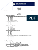 CLASS 8 - Biology-First Term Qs paper-SET A