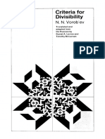 Vorob'Ev - Criteria For Divisibility