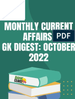 Monthly Current Affairs GK Digest October 2022