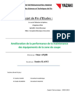 Projet de Fin D'etudes:: Amélioration de La Performance de La Maintenance Des Équipements de La Zone de Coupe