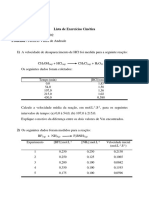 Lista de Exerccios Cintica - 32 Horas - S