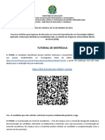 Tutorial de Matricula - Edital NC2BA23 2023 Alunos 28TecDAE29 Assinado