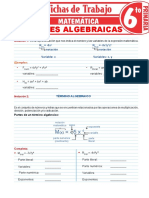 Expresiones Algebraicas para Sexto Grado de Primaria