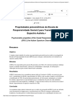 Propriedades Psicométricas Da Escala de Responsividade Social-2 para Transtornos Do Espectro Autista