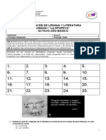 Prueba Epopeya Octavo Basico