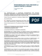 Convención Interamericana para Prevenir, Sancionar y Erradicar La Violencia Contra La Mujer