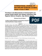 Prevalence and Determinants of Contraceptive Use Among Female Health Care Seekers Attending Jinja Regional Referral Hospital, Jinja District Uganda.