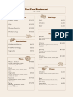 White Minimalistic Modern Coffee Food Menu