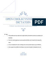 Open Cholecystectomy Dictation