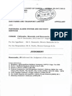 Dar Farms and Transport Limited V Panorama Alarm System and Security Services (Appeal 47 of 2012) 2018 ZMSC 329 (31 August 2018)