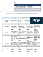 Rúbrica para Evaluación de Informe Final - Sesión #08