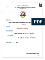 Las Etapas de Levantamiento Topográfico en El Rubro Minero