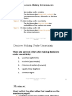 Types of Decision-Making Environments: Type 1