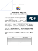 Certificación de Estudios Del Nivel de Educación Inicial