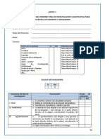 Tabla de Evaluacion de Informe