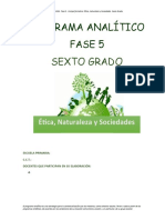 Sexto Grado. Programa Analítico Ética, Naturaleza y Sociedades. Fase 5