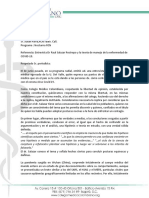 Carta RCN - Entrevista DR Raul Salazar Restrepo y La Teoría de Manejo de La Enfermedad de COVID-19 PDF