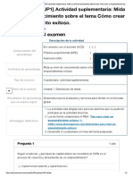 Examen - (ACDB1-20%) (SUP1) Actividad Suplementaria - Mida Su Nivel de Conocimiento Sobre El Tema Cómo Crear Un Emprendimiento Exitoso