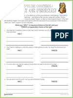 Melt or Freeze Impulse Control Worksheet