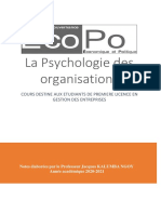 Notes de Psychologie Des Organisations ECOPO Avec Exercices Avril 2020-2021