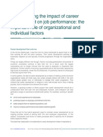 Strengthening The Impact of Career Development On Job Performance The Important Role of Organizational and Individual Factors (2019)