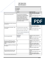 Job Interview Questionnaire