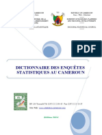 Dictionnaire Des Enquetes Statistiques Au Cameroun Edition 2015