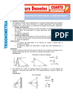 Ejercicios de Angulos Verticales y Horizontales para Cuarto de Secundaria