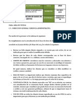 Memorandum Actualizacion de Base de Datos